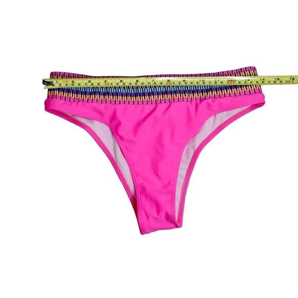 Shein High Waist Pink Tribal Waist Cheeky Swim Bottom LARGE Wild Side Poolcore - Picture 6 of 9